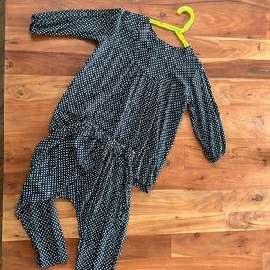 Boutique Chic Girls’ polka dot shirt and pant’s outfit